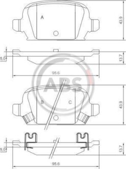 Тормозные колодки дисковые, комплект A.B.S. 37212