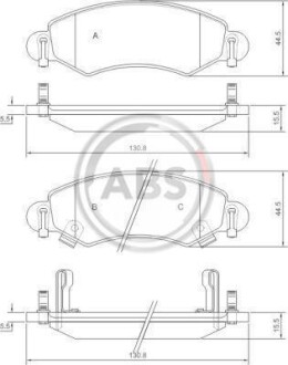 Тормозные колодки дисковые, комплект A.B.S. 37249