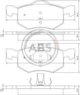 Тормозные колодки дисковые, комплект A.B.S. 37255