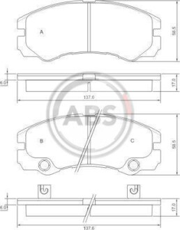 Тормозные колодки дисковые, комплект A.B.S. 37257