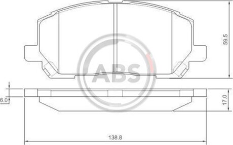 Тормозные колодки дисковые, комплект A.B.S. 37260