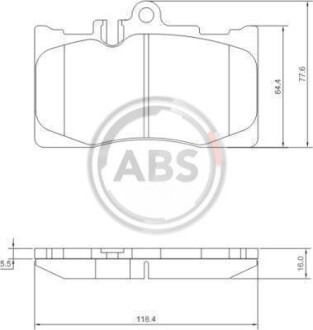 Тормозные колодки дисковые, комплект A.B.S. 37261