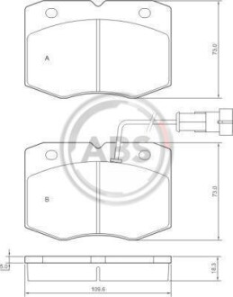 Тормозные колодки дисковые, комплект A.B.S. 37265