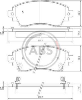 Тормозные колодки дисковые, комплект A.B.S. 37269