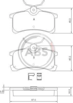 Колодки гальмівні дискові задні A.B.S. 37270