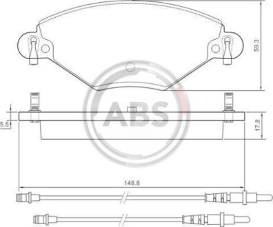 Тормозные колодки дисковые, комплект A.B.S. 37277