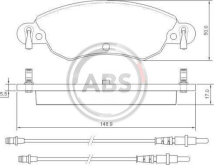 Тормозные колодки дисковые, комплект A.B.S. 37278