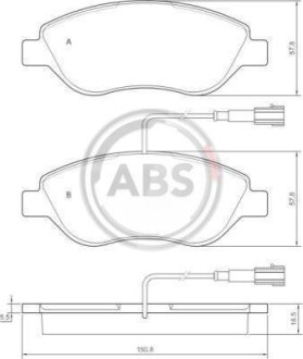 Тормозные колодки дисковые, комплект A.B.S. 37281