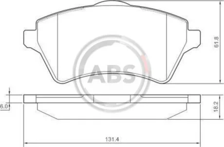 Тормозные колодки дисковые, комплект A.B.S. 37303