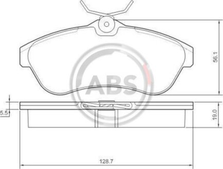 Тормозные колодки дисковые, комплект A.B.S. 37308