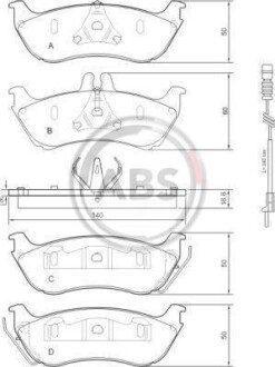 Тормозные колодки дисковые, комплект A.B.S. 37322