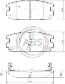 Тормозные колодки дисковые, комплект A.B.S. 37324