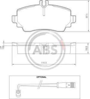 Тормозные колодки дисковые, комплект A.B.S. 37336