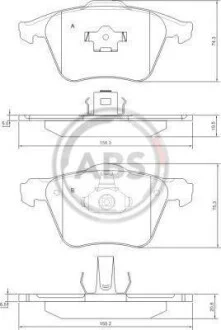 Тормозные колодки дисковые, комплект A.B.S. 37344