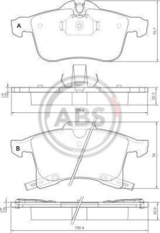 Тормозные колодки дисковые, комплект A.B.S. 37361