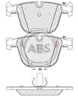 Тормозные колодки дисковые, комплект A.B.S. 37371