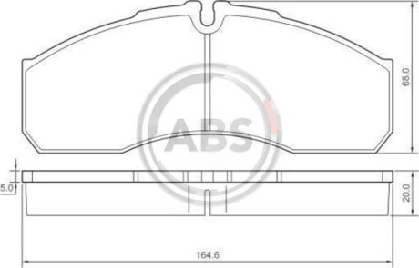 Тормозные колодки дисковые, комплект A.B.S. 37379