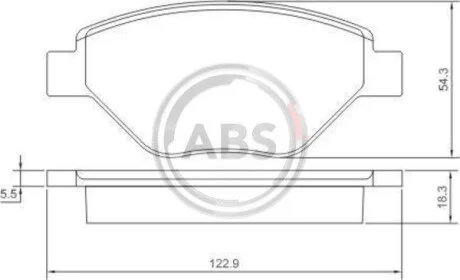 Тормозные колодки дисковые, комплект A.B.S. 37398