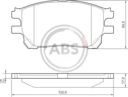 Тормозные колодки дисковые, комплект A.B.S. 37421