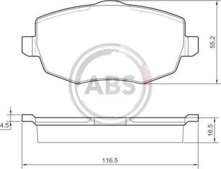 Тормозные колодки дисковые, комплект A.B.S. 37444