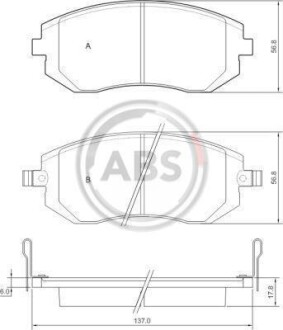 Тормозные колодки дисковые, комплект A.B.S. 37446