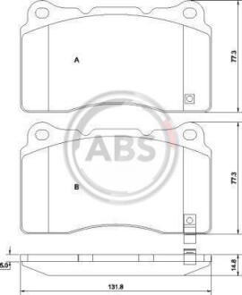 Тормозные колодки дисковые, комплект A.B.S. 37447