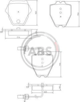 Комплект гальмівних колодок A.B.S. 37448