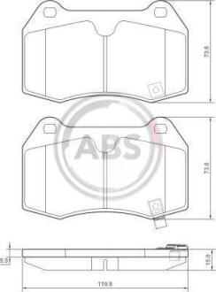 Тормозные колодки дисковые, комплект A.B.S. 37451