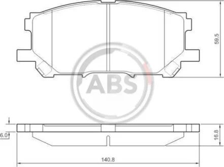 Тормозные колодки дисковые, комплект A.B.S. 37458
