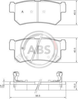 Тормозные колодки дисковые, комплект A.B.S. 37460