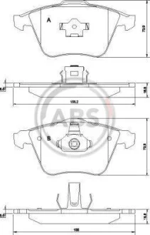 Тормозные колодки дисковые, комплект A.B.S. 37464