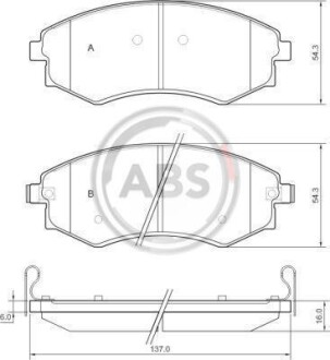 Тормозные колодки дисковые, комплект A.B.S. 37468