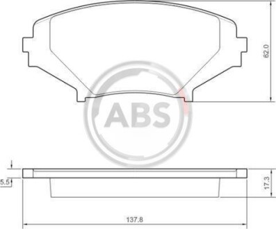 Тормозные колодки дисковые, комплект A.B.S. 37472