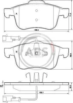 Тормозные колодки дисковые, комплект A.B.S. 37485