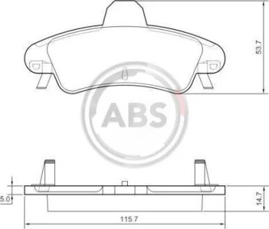 Тормозные колодки дисковые, комплект A.B.S. 37497