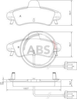 Тормозные колодки дисковые, комплект A.B.S. 37498