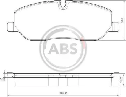 Тормозные колодки дисковые, комплект A.B.S. 37501