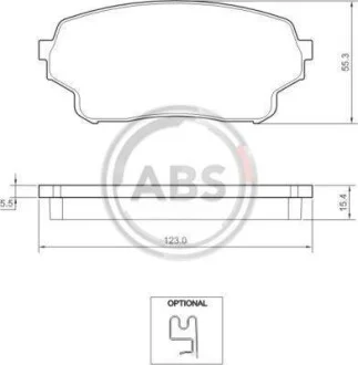 Тормозные колодки дисковые, комплект A.B.S. 37503