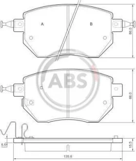 Тормозные колодки дисковые, комплект A.B.S. 37504