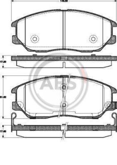 Тормозные колодки дисковые, комплект A.B.S. 37505