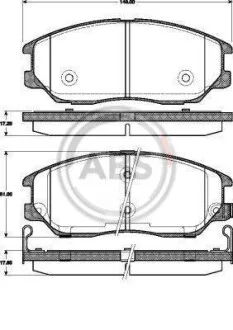 Тормозные колодки дисковые, комплект A.B.S. 37505