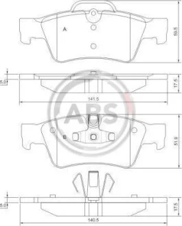 Тормозные колодки дисковые, комплект A.B.S. 37509
