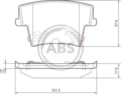 Тормозные колодки дисковые, комплект A.B.S. 37512