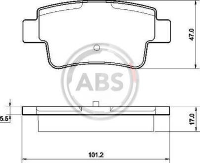 Тормозные колодки дисковые, комплект A.B.S. 37513