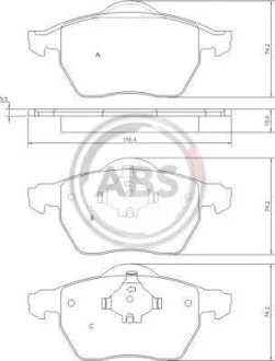 Комплект тормозних колодок, дисковий тормоз A.B.S. 37514