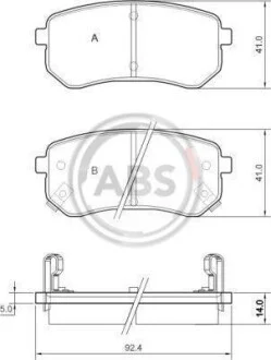 Тормозные колодки дисковые, комплект A.B.S. 37515