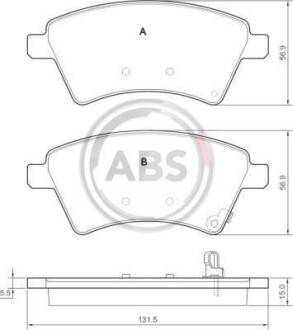 Тормозные колодки дисковые, комплект A.B.S. 37532