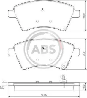 Тормозные колодки дисковые, комплект A.B.S. 37532