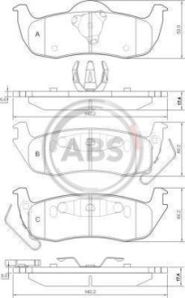 Тормозные колодки дисковые, комплект A.B.S. 37534