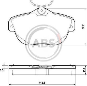 Тормозные колодки дисковые, комплект A.B.S. 37539